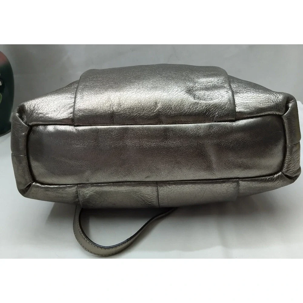 Coach Madison Metallic Gold Leather Zipper Hobo Shoulder Bag
